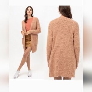 Cozy Tan Textured Cardigan Jolie